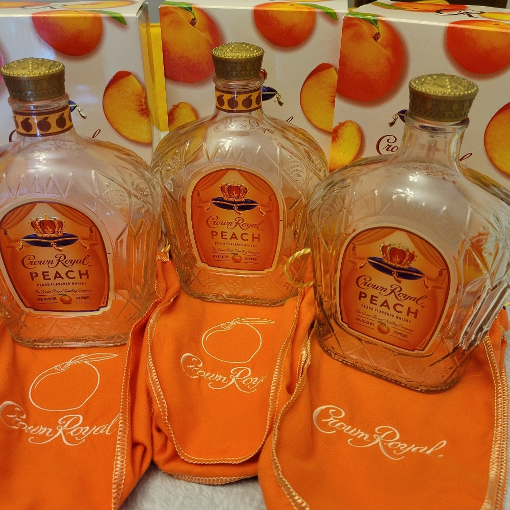 5 Peach Crown Royal sets (empty) - Picture 2 of 8